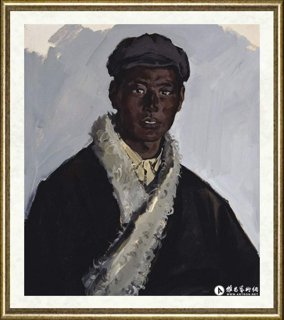 苏高礼_高原牧民索南佳Suo Nan Jia—Herdsman on Plateau Oil on Cardboard Qinghai